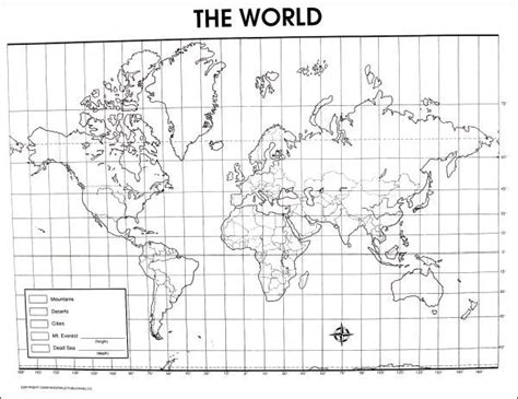 World Activity Poster World Map Latitude Blank World Map