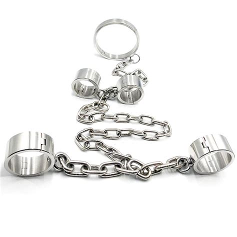 couple bdsm bondage torture slave collar handcuffs ankle cuffs adult games fetish sex toys for