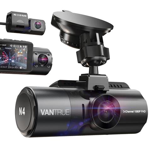 Car Video 24 Hour Parking Mode 170° Wide Angle 3 Channel Dash Cam With