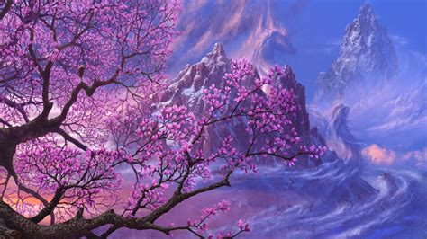 Pink Anime Tree Wallpapers Wallpaper Cave