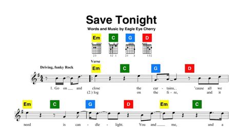 Save Tonight Chordbuddy Print Sheet Music Now