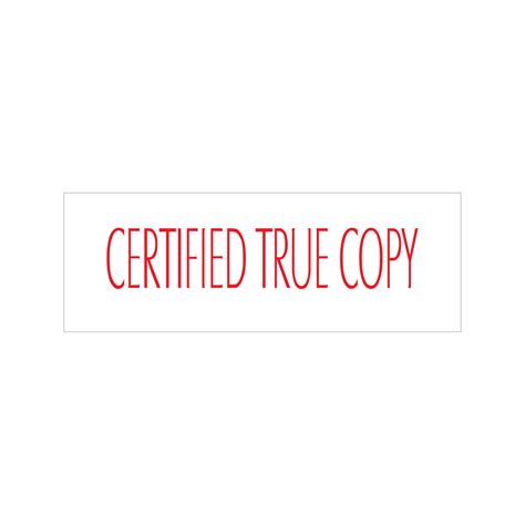 Certified True Copy Stock Stamp 491181 38x14mm Rubber Stamps Online