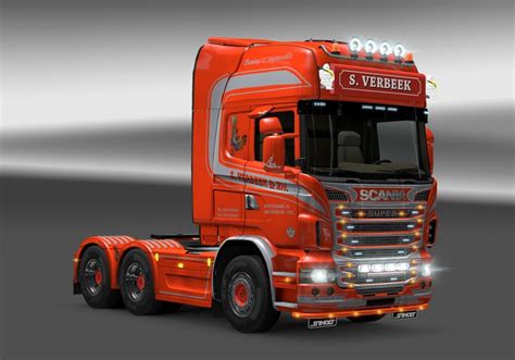 ETS Scania R S v NR Verbeek rot by Ryan Trucks Mod für Eurotruck Simulator