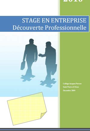 livret rapport de stage 3eme