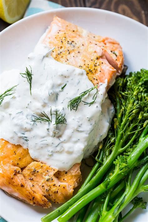 Salmon With Creamy Dill Sauce Recipe Cooking Salmon Salmon Dishes