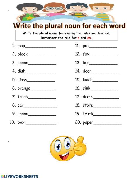 The Plural Of Nouns Interactive And Downloadable Worksheet You Can Do The Exercises Online Or