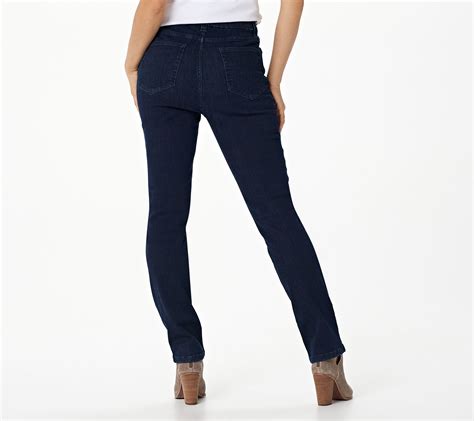 Denim And Co Easy Stretch Pull On Straight Leg Jeans