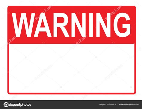 Warning Sign Danger Sign Blank Space Your Text Printable Paper — Stock Vector © attaphongw ...