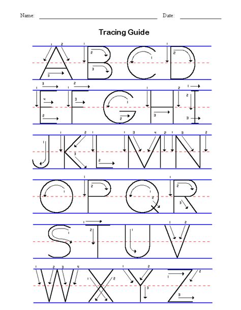 Handwriting For Kids Manuscript Alphabet Tracing Guide Uppercase