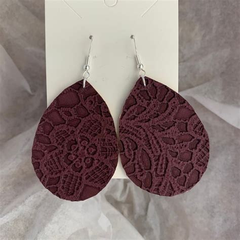 Burgundy Earrings Etsy