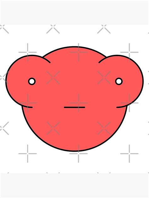 Nonchalant Red Cute Monster Emoji Poster By Posterpartyco Redbubble