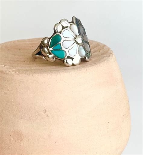 Vintage Dishta Turquoise Ring Vintage Native American Sterling Silver
