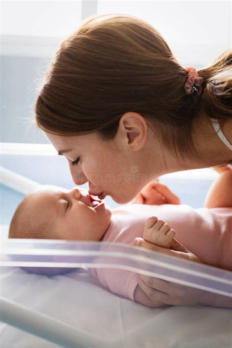 Happy Mother With Newborn Baby In Hospital Stock Photo Image Of