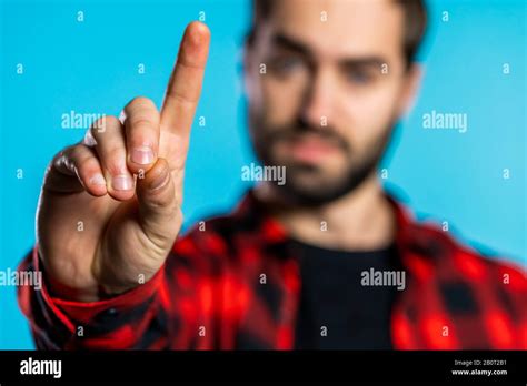 Man Disapproving With No Hand Finger Sign Make Negation Finger Gesture
