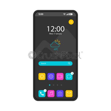 Home Screen Smartphone Interface Vector Template Stock Vector