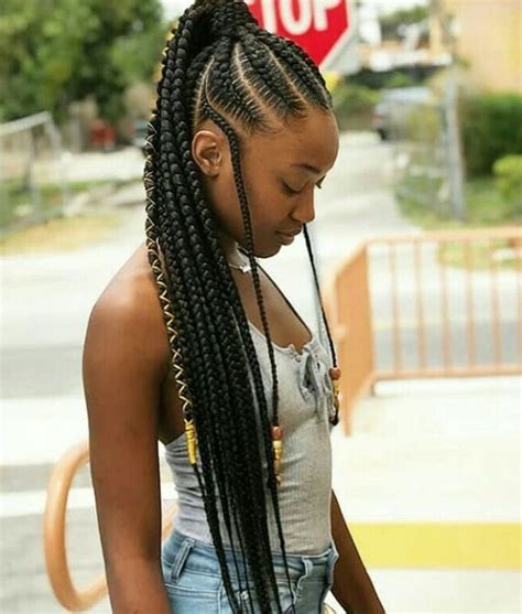 Cornrow Ponytail Braided Ponytail Hairstyles Black Girl Braided