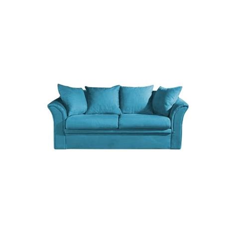 Comment choisir un canapé bleu foncé ? Canapé-lit SOFY en microfibre - Bleu turquoise - Cdiscount Maison