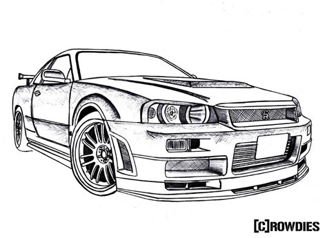 Nissan Skyline R32 Coloring Page Dennis Henningers Coloring Pages