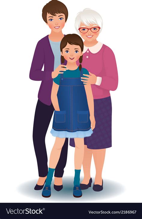 Grandmother With Daughter And Granddaughter Vector Image