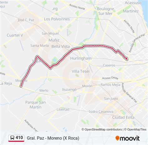 Ruta 410 Horarios Paradas Y Mapas Gral Paz Moreno X Roca