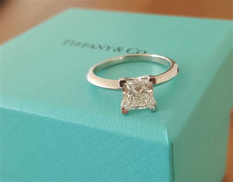 Tiffany And Co 119ct Ivs1 Princess Cut Diamond Solitaire Engagement R