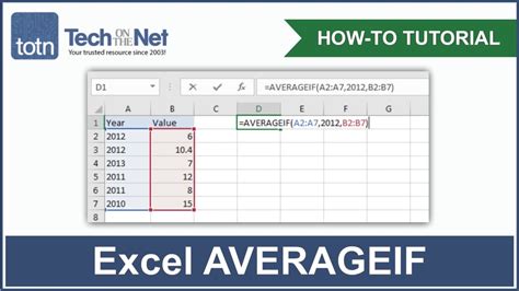How To Use The Averageif Function In Excel Averageif 최신