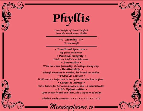 Phyllis Meaning Of Name