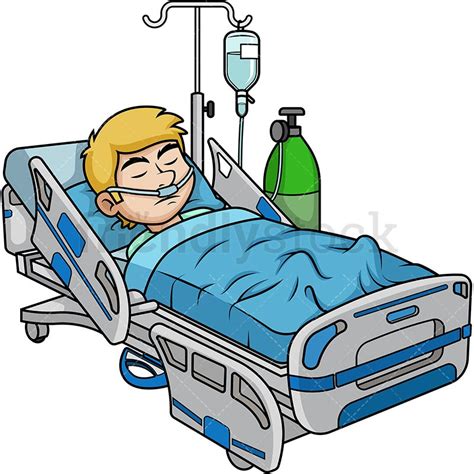 Man In Coma In The Hospital Cartoon Clipart Vector Friendlystock