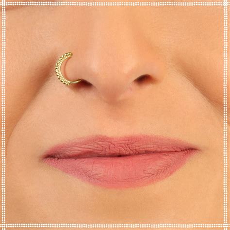 Nose Ring Indian Nose Ring Hoop Gold 14k Nose Ring Gold Etsy