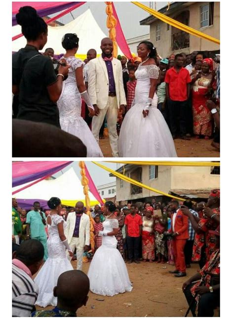Man Goes Viral After He Wedded Two Ladies At Once In Abia State Kisses