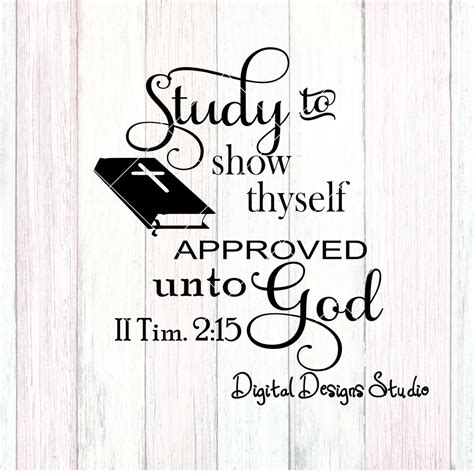 Study To Show Thyself Approved Unto God Bible Verse Cutting File