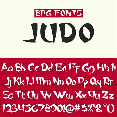 Bpg Judo Font This Bpg Judo Font Style Includes All 56 English