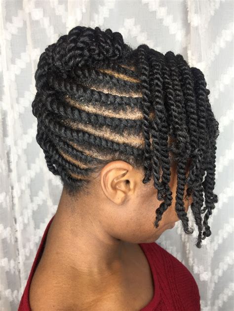Shiny Juicy Flat Twists And Two Strand Twist Updo Hair Twist Styles Natural Hair Twists Two