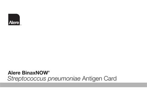 Pdf Alere Binaxnow Streptococcus Pneumoniae Alere Binaxnow