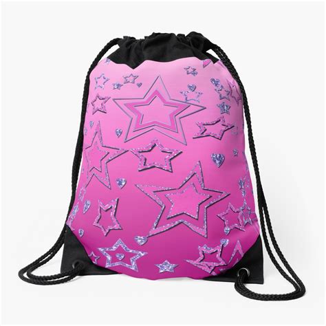 Shiny Stars Stars Glitter Drawstring Bag By Fuzzyfox Redbubble Bags Drawstring Bag