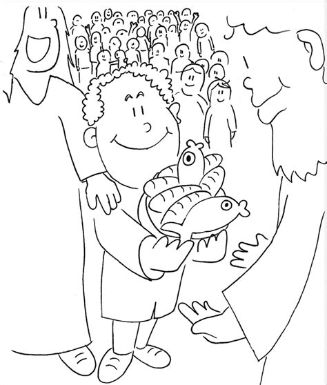 Jesus Feeds 5000 Coloring Page Coloring Home