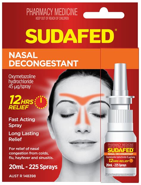 Sudafed Nasal Decongestant Sinus Relief Spray 20mL - Unichem