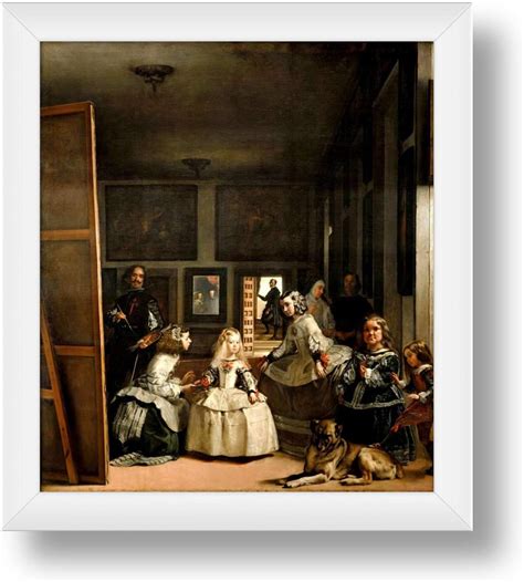 Alonline Art Las Meninas Maids Of Honour By Diego Velazquez White Framed Picture Printed On