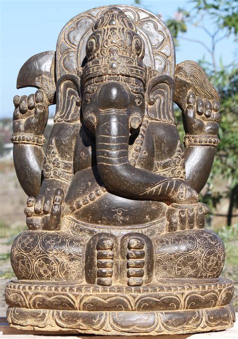 Sold Stone Garden Ganesha Holding Elephant Goad 29 111ls558 Hindu