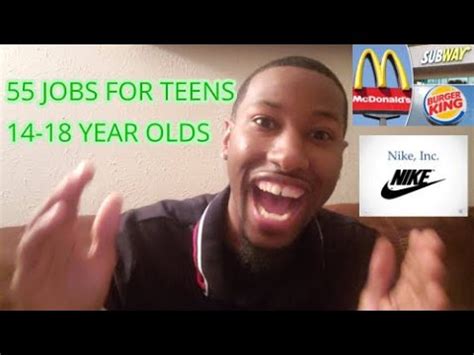 55 JOBS FOR 14-18 YEAR OLDS - YouTube