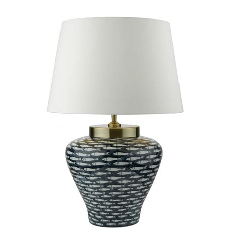 Light up your space with modern table lamps. Chinese Ceramic Lamp Dark Blue Cream Fish - Lighting and ...