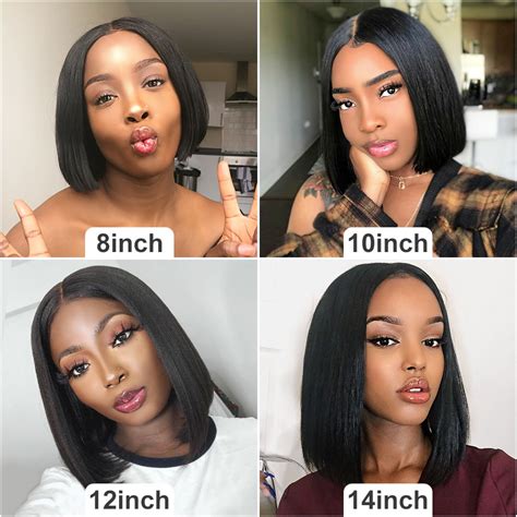 Beautyforever Straight Short Bob Wigs Pre Plucked Lace Front Wig Virgin