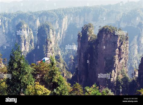 Karst Limestone Rock Formations At Zhangjiajie Forest Park Wulingyuan