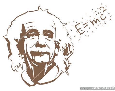 Einstein Svg Pdf Png Dxf Cdr Albert Einstein Svg Template Etsy