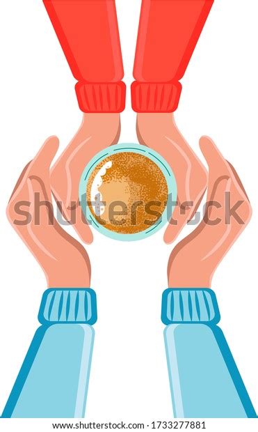 Vector Illustration Two Friends Drinking Coffee Stock Vector Royalty