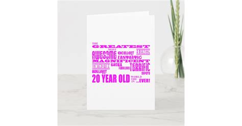 Girls 20th Birthdays Pink Greatest 20 Year Old Card