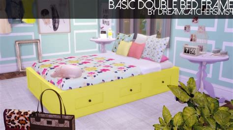 Basic Double Bed Mesh Frame Only At Dreamcatchersims4 Sims 4 Updates