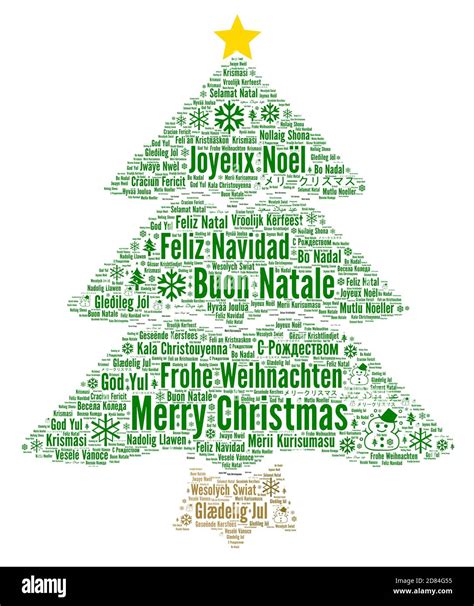Merry Christmas In Different Languages Word Cloud Stock Photo Alamy
