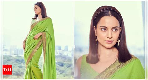 Kangana Ranaut Looks Ethereal In A Green Saree As She Gears Up For