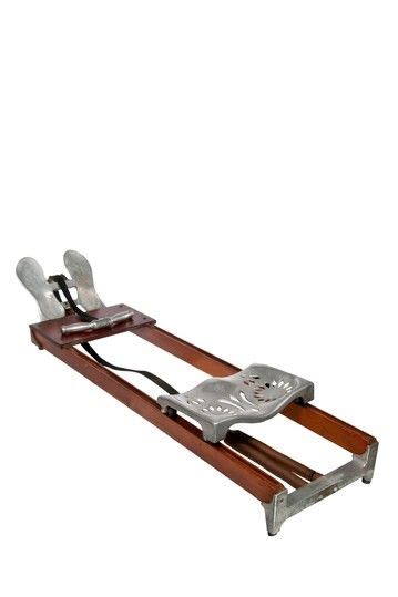 Vintage Wood And Aluminum Rowing Exercise Machine Rowing Workout